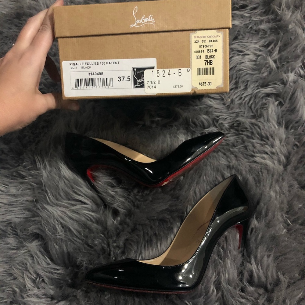 Christian Louboutin pigalles 100 Black Patent - Picture 7 of 8